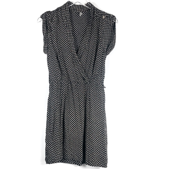 Cotton Candy Wrap Top Black Geometric Dress - Picture 1 of 6